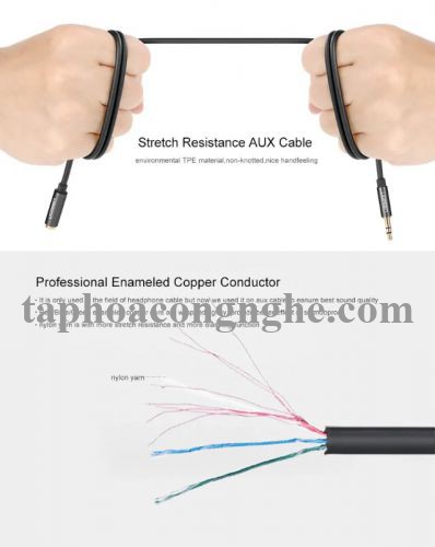 Ugreen 40676 0.5M màu Trắng Cáp âm thanh 3.5mm nối dài đầu nhôm AV118 30040676